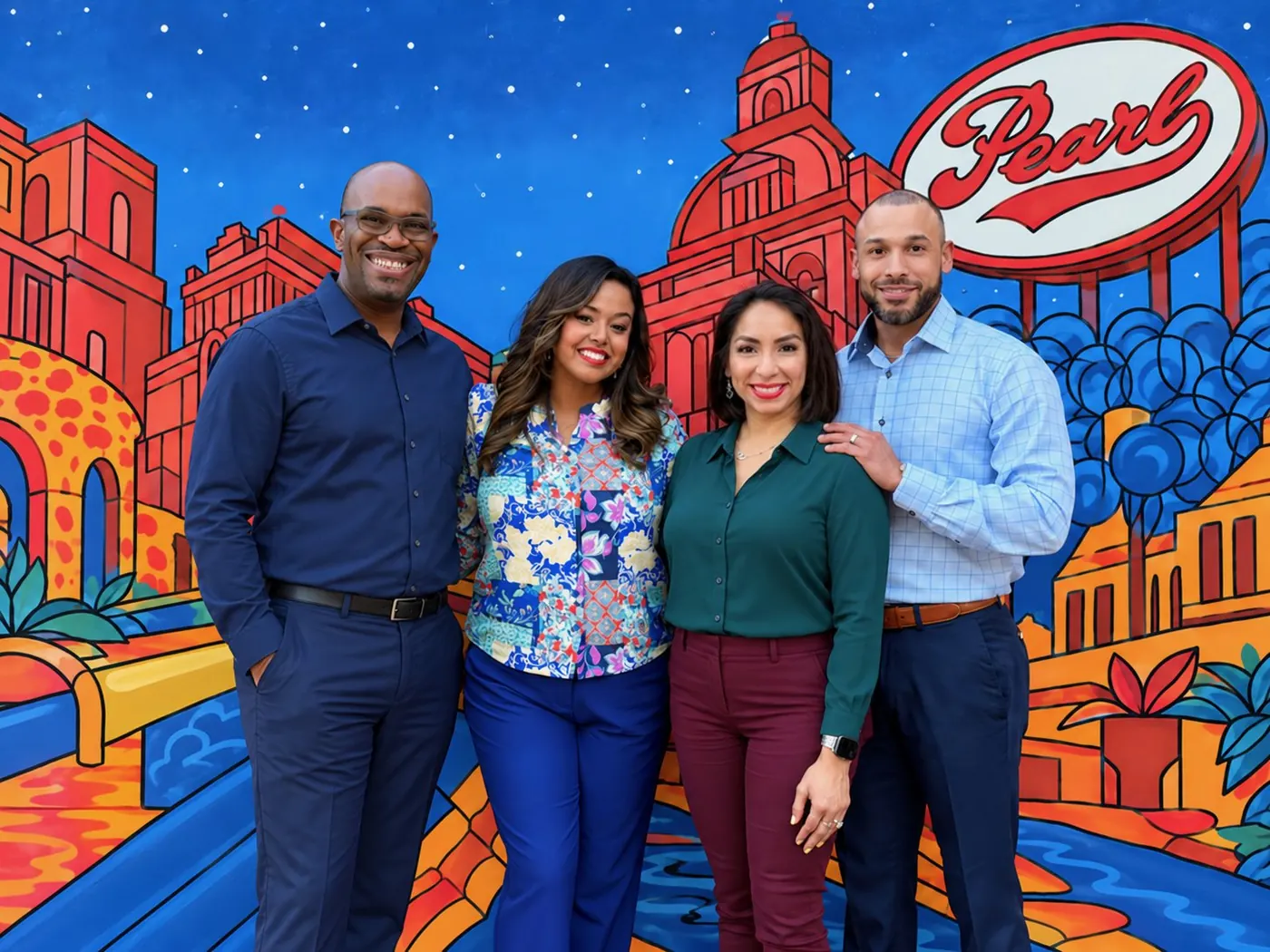 Tony Dow, Izela Dow, Priscilla Contreras and Jonathan Contreras of CCGroup Interiors